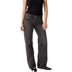 Levi's Premium High Waist Loose Straight Black Stone Wash Women's Jeans 27
